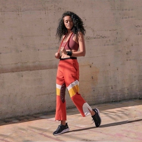 Free People Movement Flurry Pants Slim Flare Pull On Sweats Red Combo Medium - Picture 2 of 16